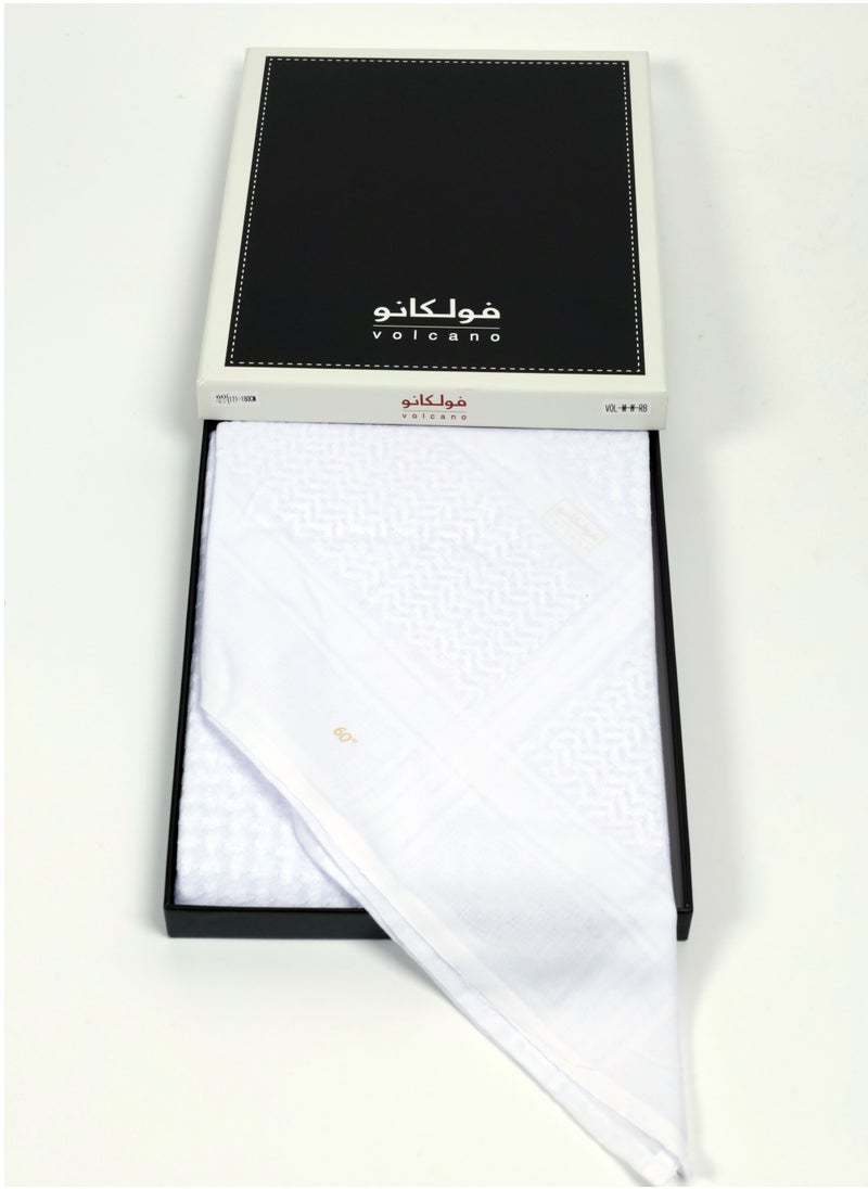 Volcano White Shemagh for Men – Premium Scarf, Breathable & Stylish Desert Keffiyeh  - Image 1