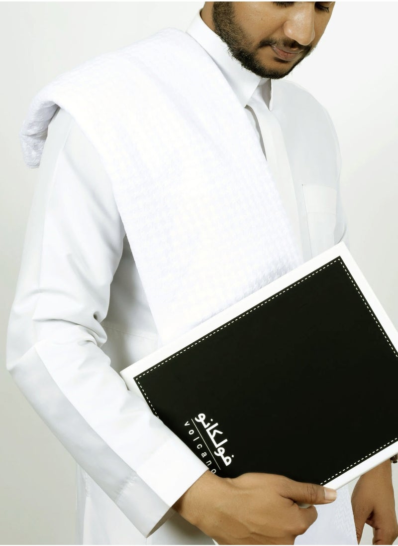Volcano White Shemagh for Men – Premium Scarf, Breathable & Stylish Desert Keffiyeh  - Image 5