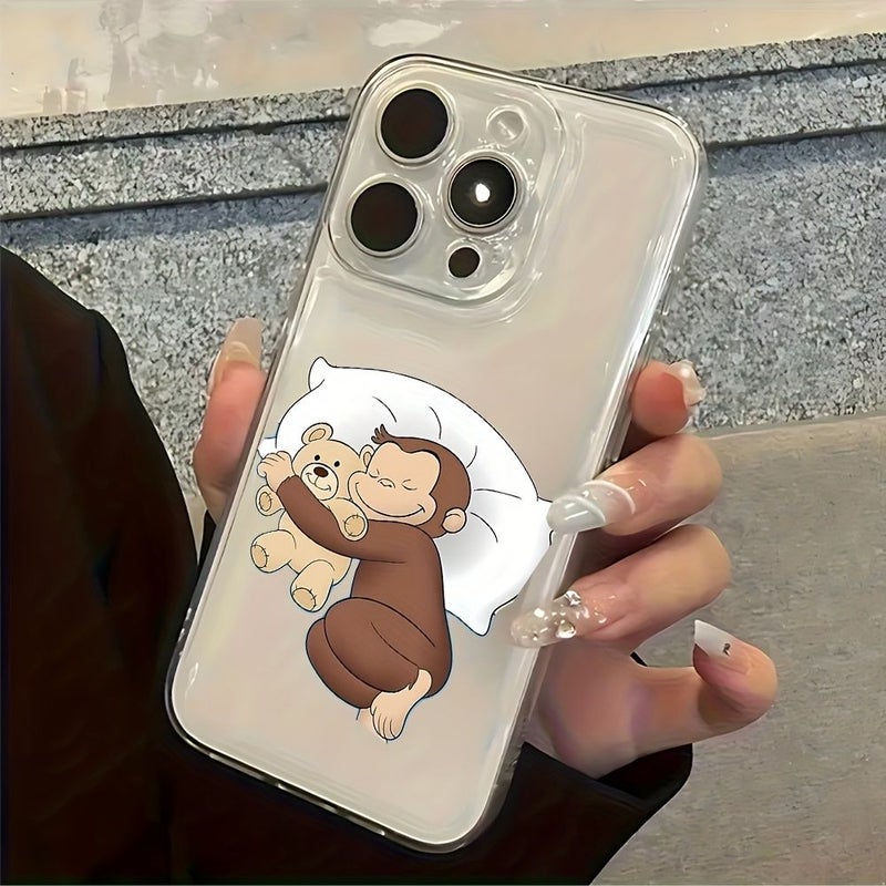 Cute Cartoon Georges Transparent TPU Phone Case For iPhone 12 Mixed Color Ultra Thin Soft Back Cover - Image 1