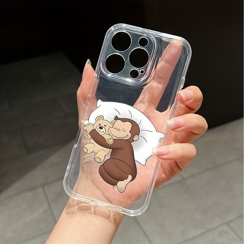 Cute Cartoon Georges Transparent TPU Phone Case For iPhone 12 Mixed Color Ultra Thin Soft Back Cover - Image 3