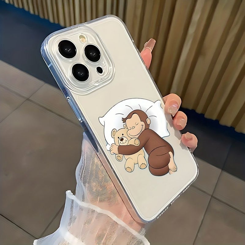 Cute Cartoon Georges Transparent TPU Phone Case For iPhone 12 Mixed Color Ultra Thin Soft Back Cover - Image 2