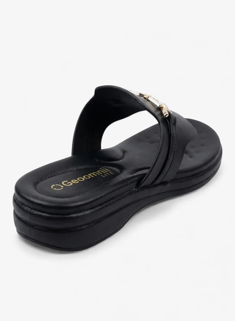 Geoomnii Black Women’s Sandals – Comfortable, Lightweight & Everyday Wear for Women | Best Price UAE