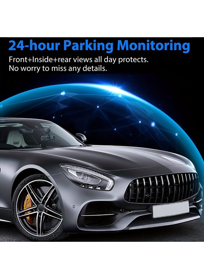 Triple Dash Cam 1080P Front/Rear/Interior, 3 Channel Car Camera With 32GB Card, IR Night Vision, 24/7 Parking Surveillance, G-Sensor, Loop Recording, For Cars, Trucks Battery Capacity 150mAh - Image 5