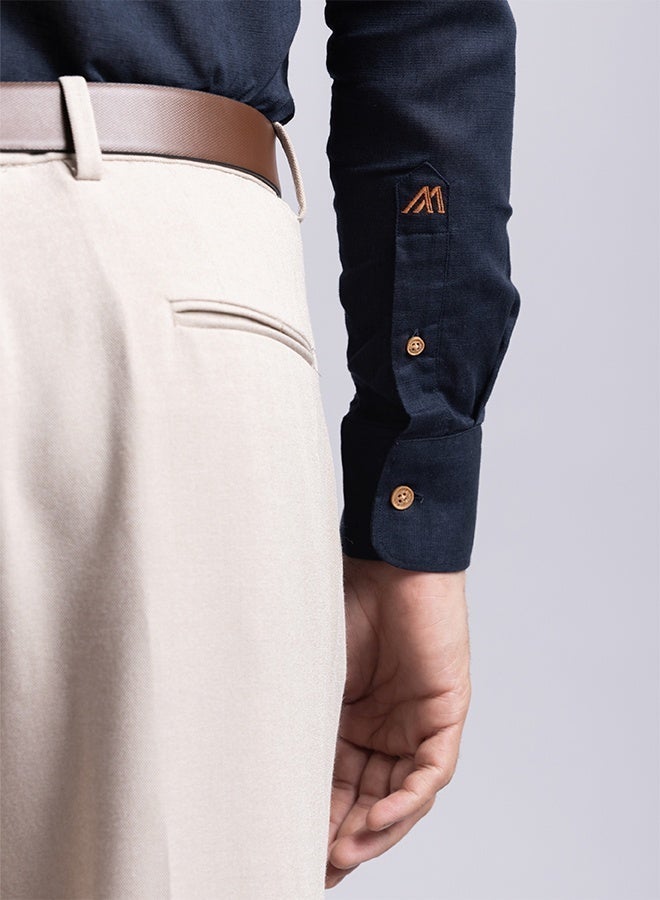 Mannerism The Nautical Classic Navy Linen Shirt with Crisp Breathability - Image 4