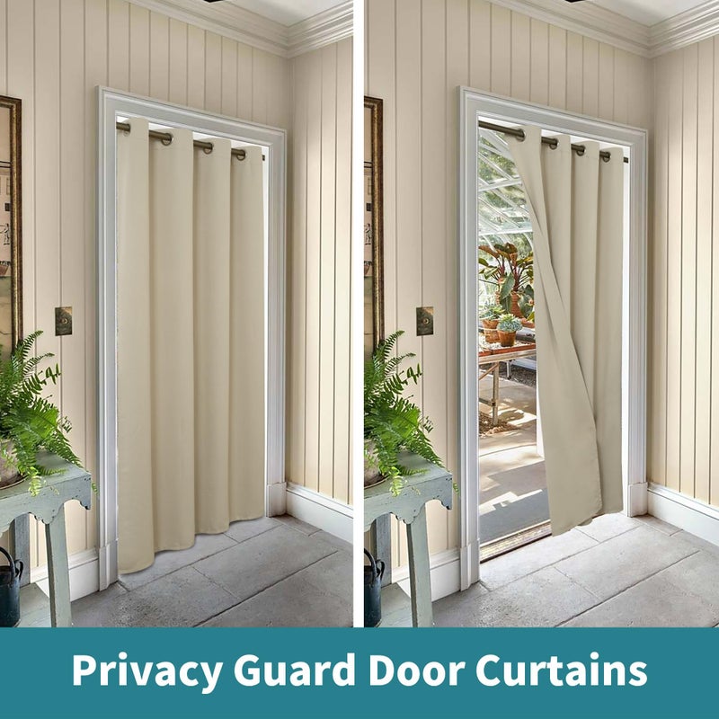 BGment BGURE BEIGE DOOR Surtain 80 بوصة الطول لمدخل غرفة نوم الخزانة الستار الخصوصية الحرارية معزول معزول الغرفة المقسم لفصل الغرفة 1 لوحة 52 بوصة - Image 5
