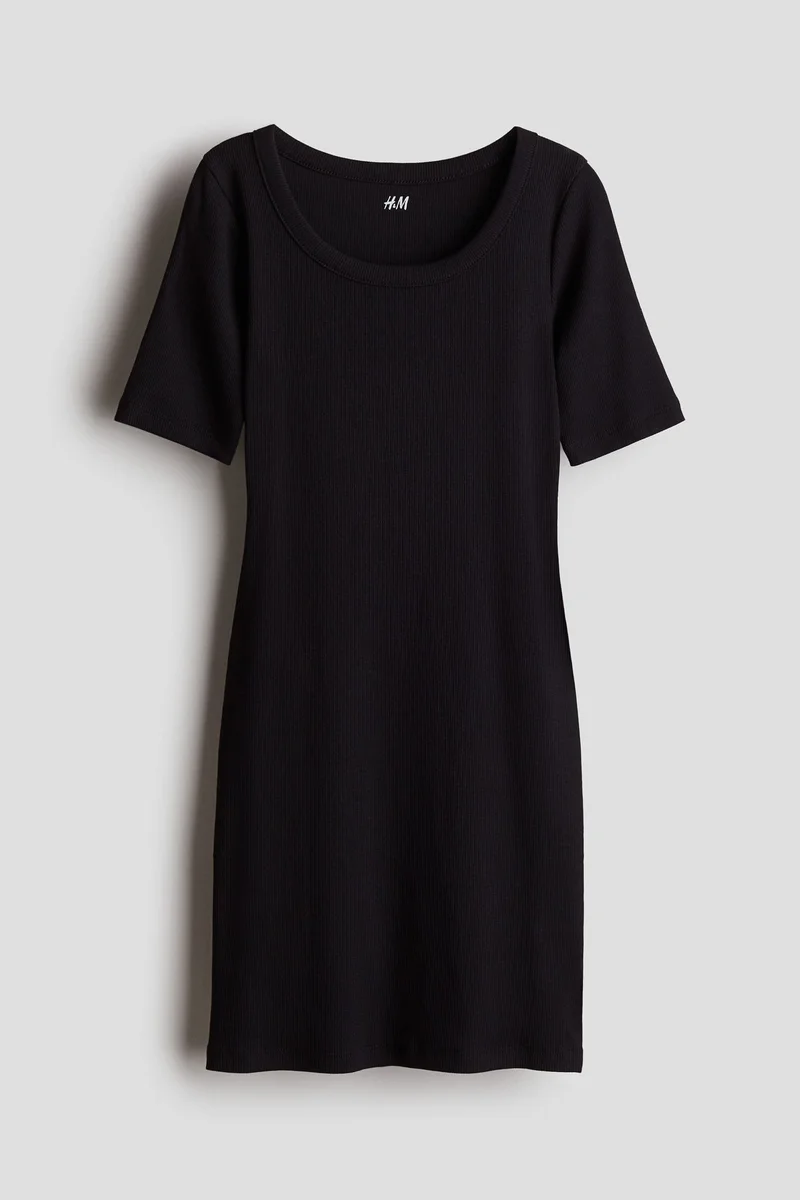 اتش اند ام Ribbed cotton dress