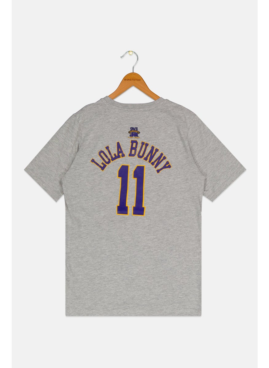 Space Jam Kids Boy Sportswear Fit Short Sleeves Basketball T-shirt, Grey  - Image 2