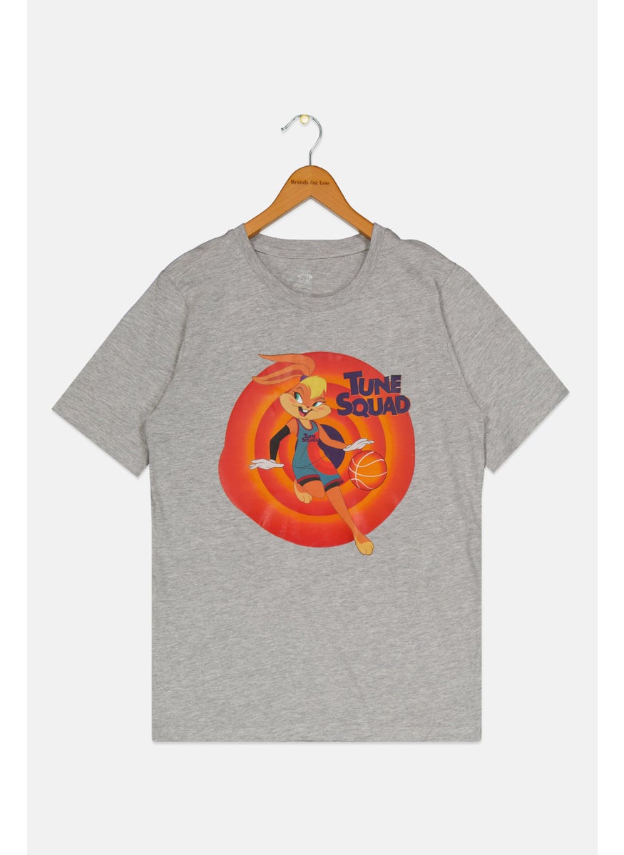 Space Jam Kids Boy Sportswear Fit Short Sleeves Basketball T-shirt, Grey  - Image 1