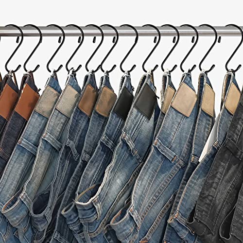 DINGEE 12 Pack 6 Inch S Hooks,Large S Hooks Vinyl Coated Heavy Duty S Hook for Hanging Non Slip S Hanger Closet Hooks, Steel Metal Black Rubber S Hook for Hanging Plants,Clothes,Jeans,Pot Pan Garden - Image 3
