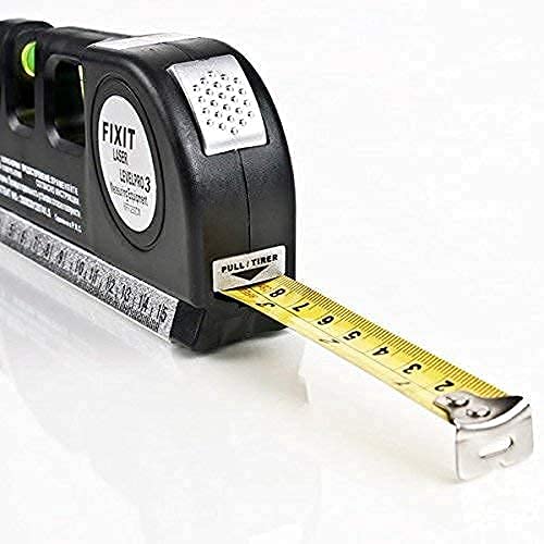 Rangwell Rangwell Level Laser Plastic Horizon Vertical Measure Tape Aligner Bubbles Ruler Multifunction Leveler Tool Black  - Image 4