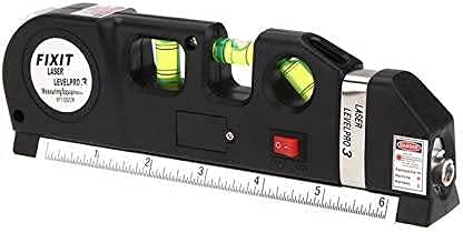 Rangwell Rangwell Level Laser Plastic Horizon Vertical Measure Tape Aligner Bubbles Ruler Multifunction Leveler Tool Black  - Image 5