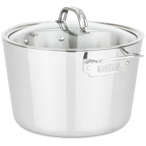 Viking 3Ply Stainless Steel Stock Pot 8 Quart Soup Cooking Pot with Lid Kitchen Cookware
