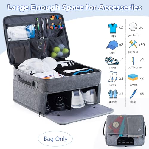 VIGEGARI Upgraded Trunk Organizer with Separate Compartment for 2 Pair Shoes Up to US Mens 16, Car Locker Organizer for Golf Balls, Gloves, Accessories - Image 5