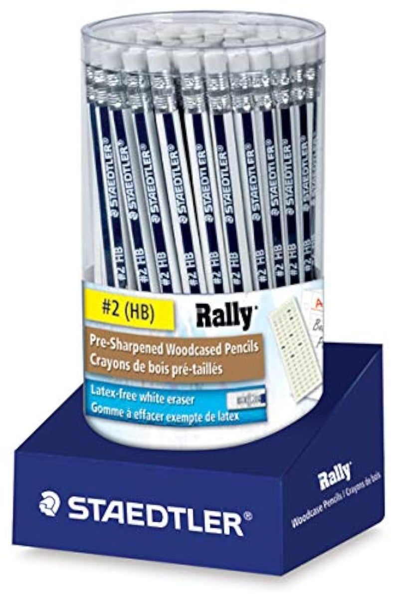 STAEDTLER Pencil,No. 2, Presharpened, Latex-free Eraser, Hexagonal, 72 pcs