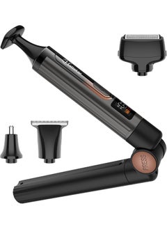 Hatteker Hatteker Upgraded Mens Electric Back Shaver Body Grooming kit Body Trimmer FacialArmChin Beard Trimmer Cordless Hair Clipper with Adjustable Extension Handel Waterproof LED Display 