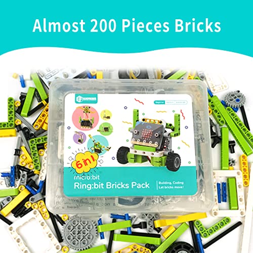 EF ELECFREAKS ELECFREAKS microbit Ring:bit 6-in-1 Starter Kit, Programmable Makecode Coding Learning Kit with 200+ Building Blocks(Without Micro:bit) - Image 5