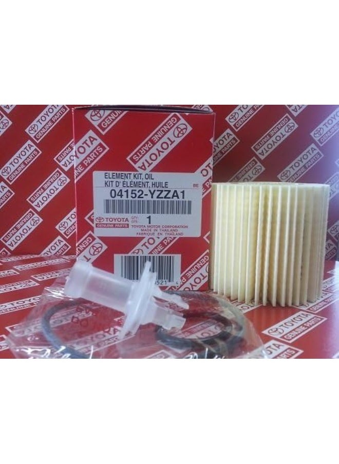 TOYOTA Genuine OEM Lexus Toyota 04152-YZZA1 Oil Filters + Drain Plug Gaskets - Set Of 5 