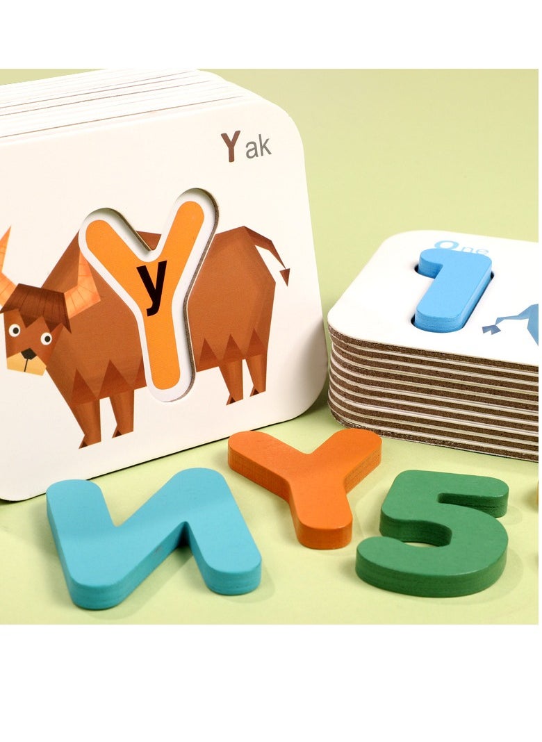 MIXDE Wooden Number and Alphabet Flash Cards ABC Montessori Educational Toys  for Preschool Learning Activities  - Image 4