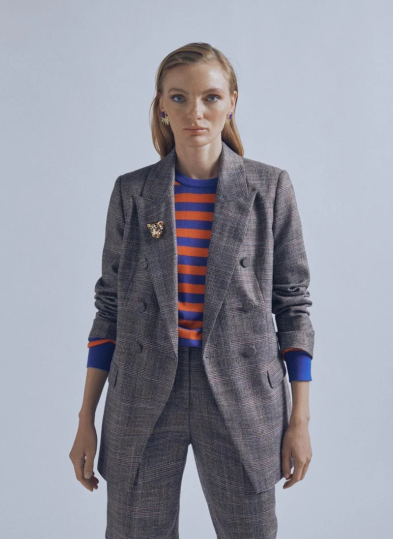 Lola Casademunt Lurex check blazer