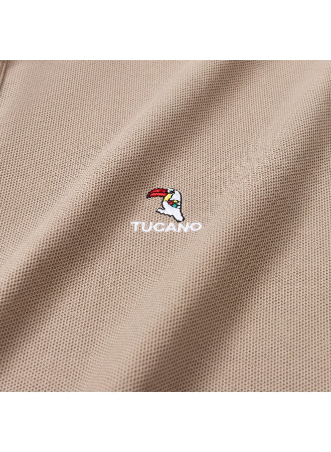 Tucano 100% Pure Cotton Flipped Collar Business Casual Breathable Short-sleeve Polo Shirt Men's T-shirt - Image 5