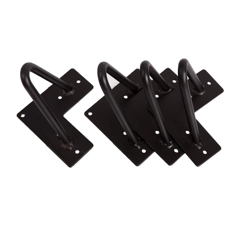 Dcloud Dcloud 4 inch 10 Cm Powder Coated Legs Heavy Duty Hairpin Cabinet Legs Legs for Tv StandLegs x 4 Legs for Sofa Legs for Any Types Furniture Black 10MM Thick Set of Four - Image 1