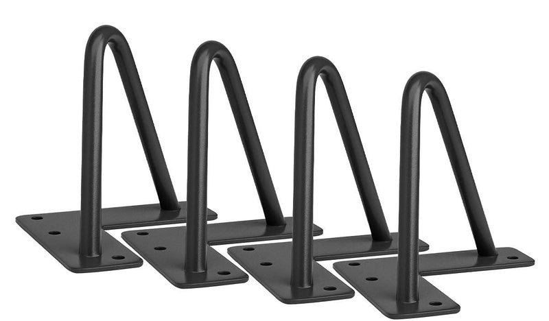 Dcloud Dcloud 4 inch 10 Cm Powder Coated Legs Heavy Duty Hairpin Cabinet Legs Legs for Tv StandLegs x 4 Legs for Sofa Legs for Any Types Furniture Black 10MM Thick Set of Four - Image 5