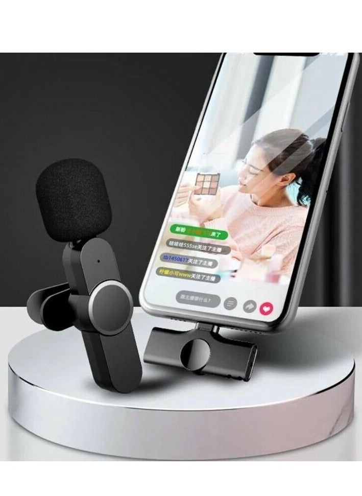 Wireless Lavalier Microphone Black