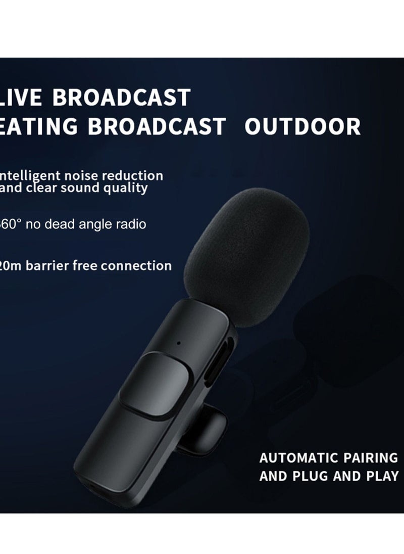 Wireless Lavalier Microphone Black