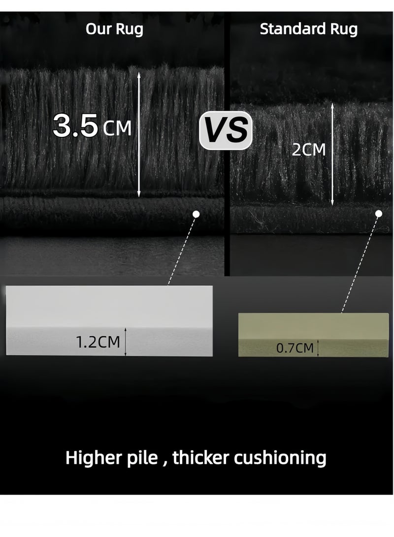 Lee Yon Luxury Large Area Rug Hotel Grade Ultra Soft Plush Fuzzy Non-Slip Carpets for Nursery Living Room Bedroom Hypoallergenic Baby Safe, 160*230 cm, Black - Image 5