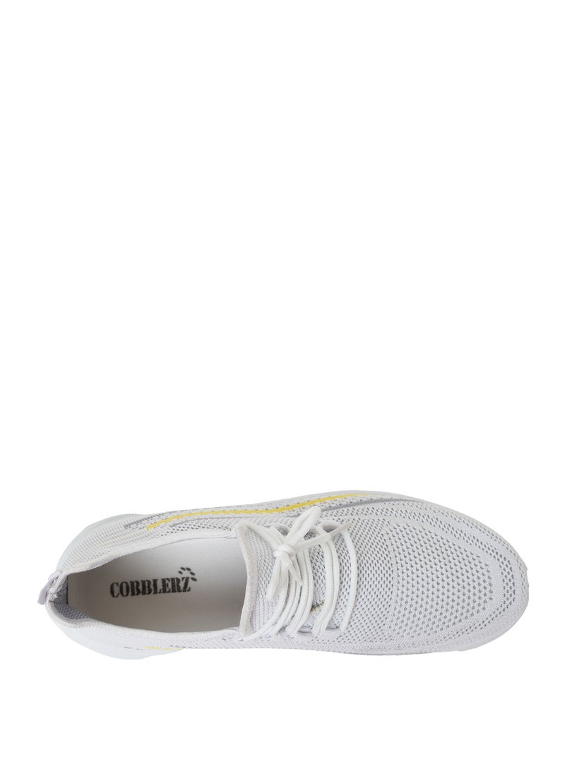 Cobblerz - Cobblerz Men's Lace-up Low Top Sneakers WHITE - Image 1