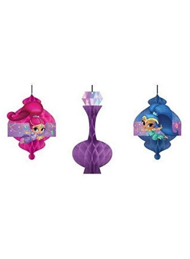 Amscan Shimmer And Shine Honeycomb Decorations ; Shimmer And Shine Collections 3 Pcs, Multicolor ; Party Accessory (291653) - Image 3