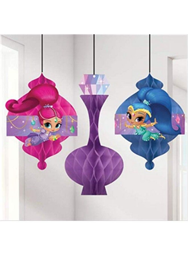 Amscan Shimmer And Shine Honeycomb Decorations ; Shimmer And Shine Collections 3 Pcs, Multicolor ; Party Accessory (291653) - Image 4