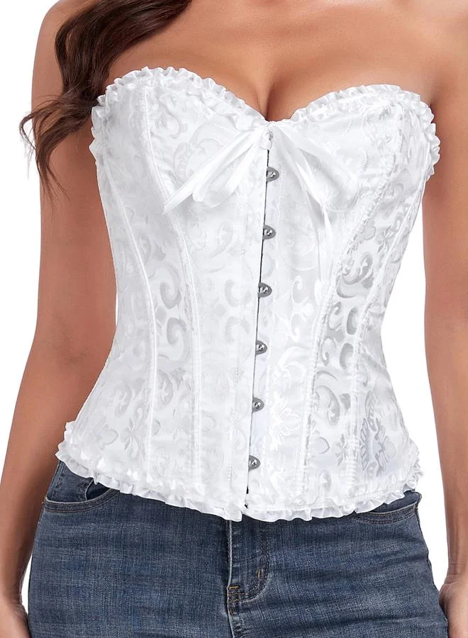 تايك تو Jacquard Body Corset Shaping Top with Ruffle