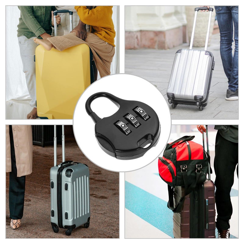Mini Zinc Alloy Combination Padlock Digital Code Black Portable for Travel Bags Backpacks Suitcases - Image 4
