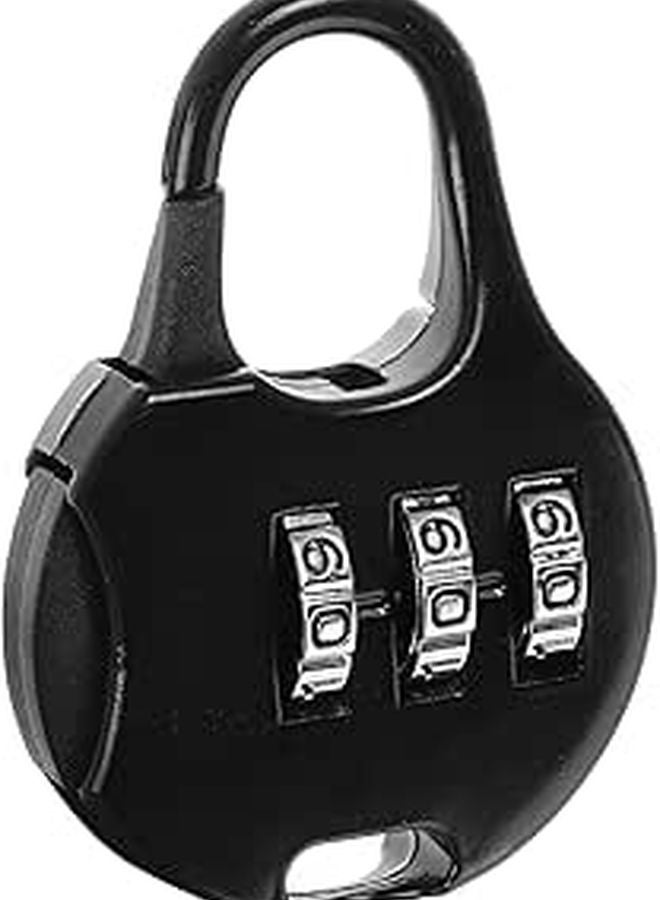 Mini Zinc Alloy Combination Padlock Digital Code Black Portable for Travel Bags Backpacks Suitcases - Image 1