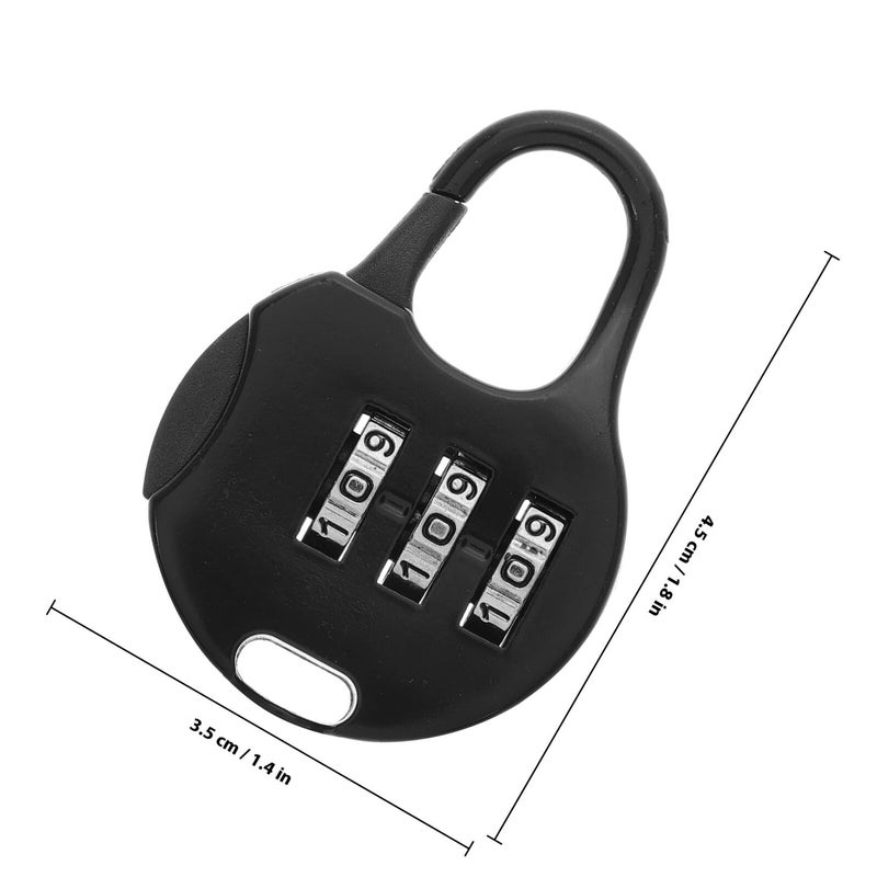 Mini Zinc Alloy Combination Padlock Digital Code Black Portable for Travel Bags Backpacks Suitcases - Image 3