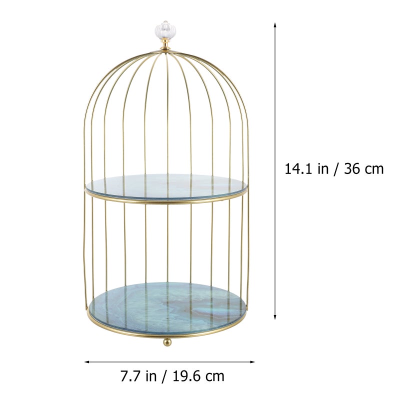 Cosmetics Organizer, Bird Cage Shaped Storage Rack for Makeup and Accessories - Image 2