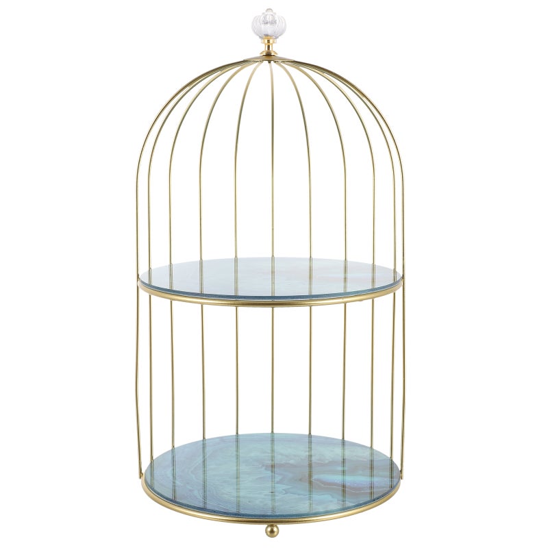 Cosmetics Organizer, Bird Cage Shaped Storage Rack for Makeup and Accessories - Image 1
