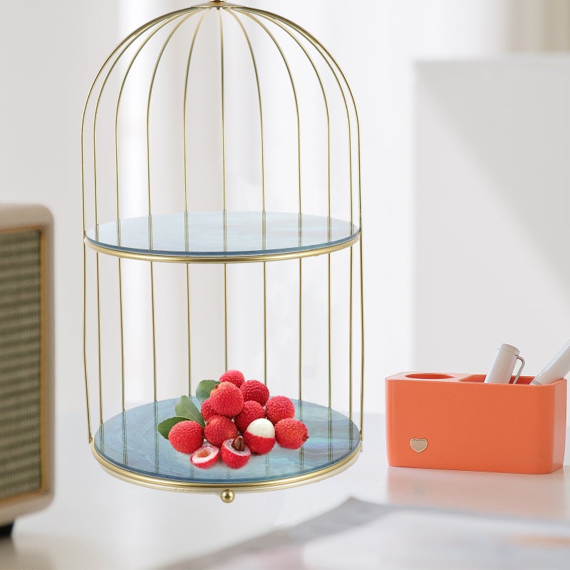 Cosmetics Organizer, Bird Cage Shaped Storage Rack for Makeup and Accessories - Image 4