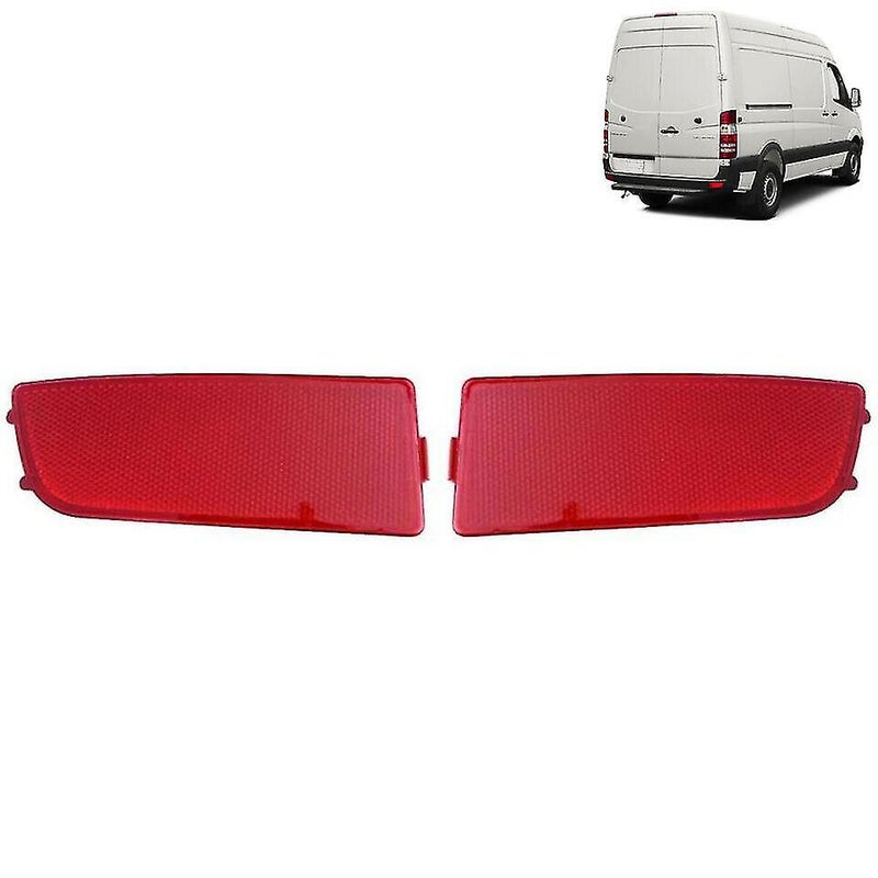 Bumper Reflector: 2-Piece Red ABS Material - Perfect Fit For 2006 To 2016 Mercedes Sprinter, Crafter Bus - Enhances Low Light Safety Automotive Accessory - Image 1