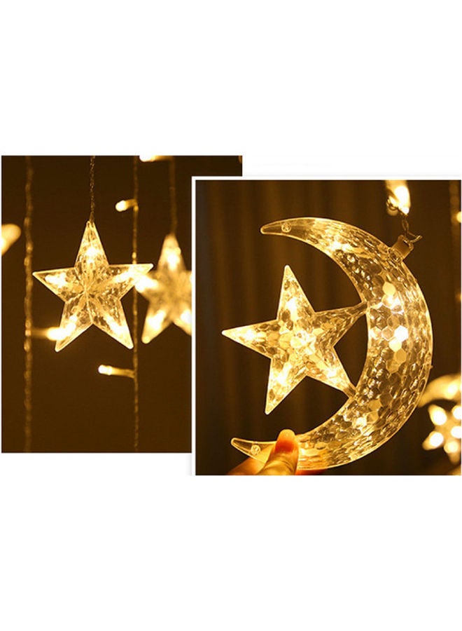 سلة ستارة هلال رمضان ونجمة وأضواء LED باللون الأصفر 2.5 متر أصفر 2.5متر - Image 4