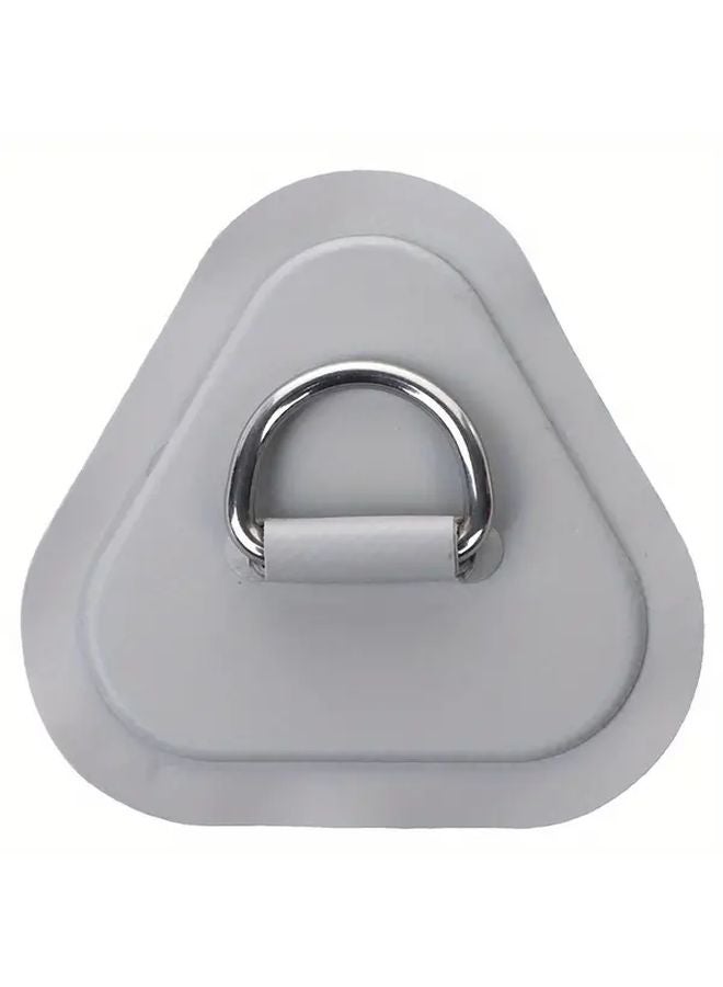 رقعة مثلثية من PVC الرمادي الثقيل مع حلقة D من الفولاذ المقاوم للصدأ مقاس 3.5 × 3.5 بوصة لإصلاح القوارب - Image 1