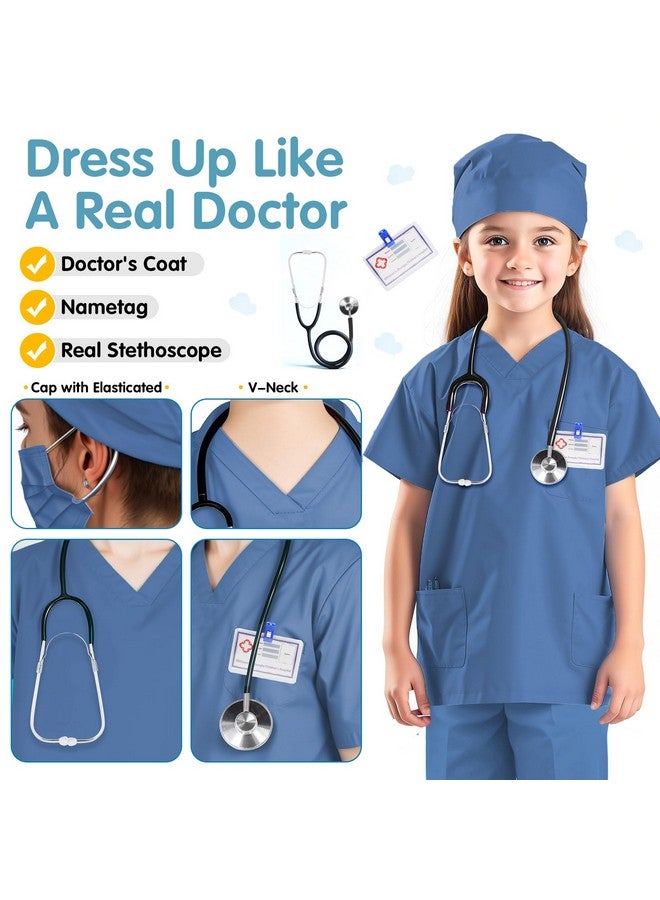 RioRand Doctor Costume For Kids,Toddler Nurse Scrubs With Accessories Christmas Dress Up Cosplay For Boys Girls 3-11 Years - Image 3