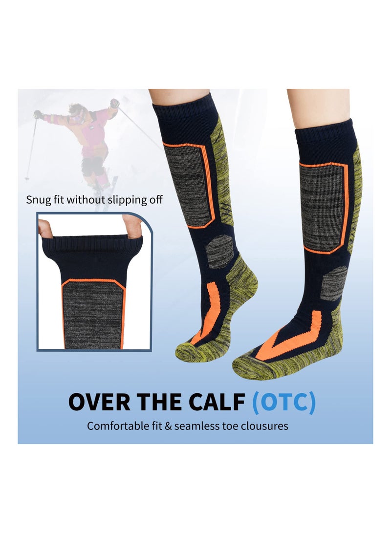 SYOSI 2 Pairs Ski Socks for Men and Women, Knee High Snowboard Socks hick Skiing Socks High Performance Knee High Socks Breathable Knee High Socks Thermal Insulated Skiing Socks Moisture-Wicking Ski Socks - Image 3