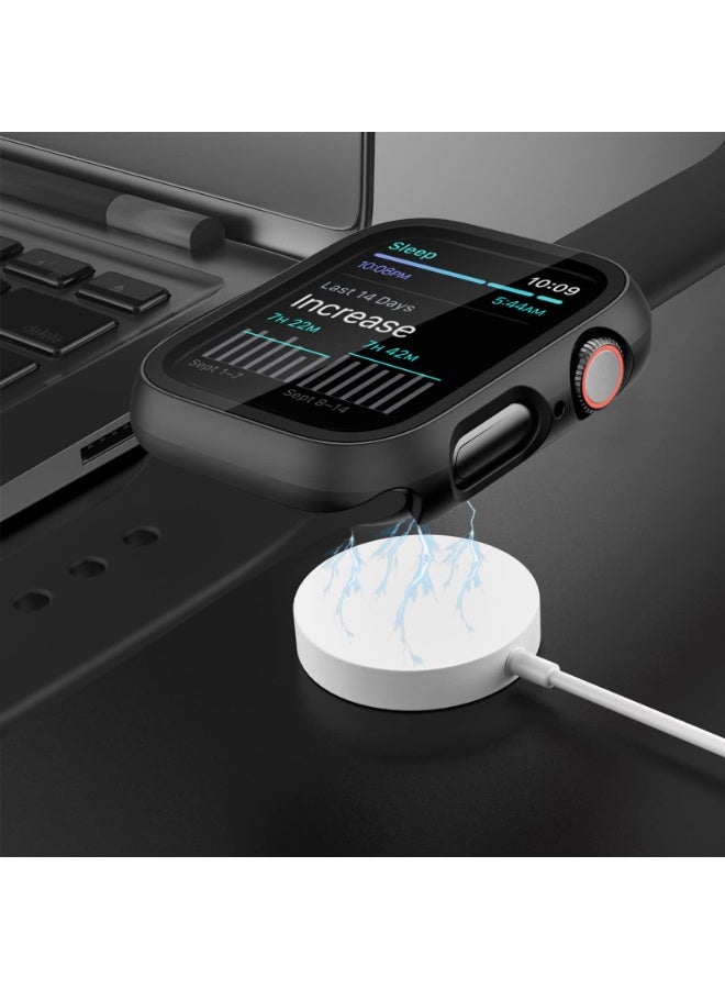 Waterproof Case for Apple Watch SE Series 6/5/4 44mm with Tempered Glass Screen Protector, 360 Full Coverage Protective Cover for iWatch 44mm, Black  - Image 2