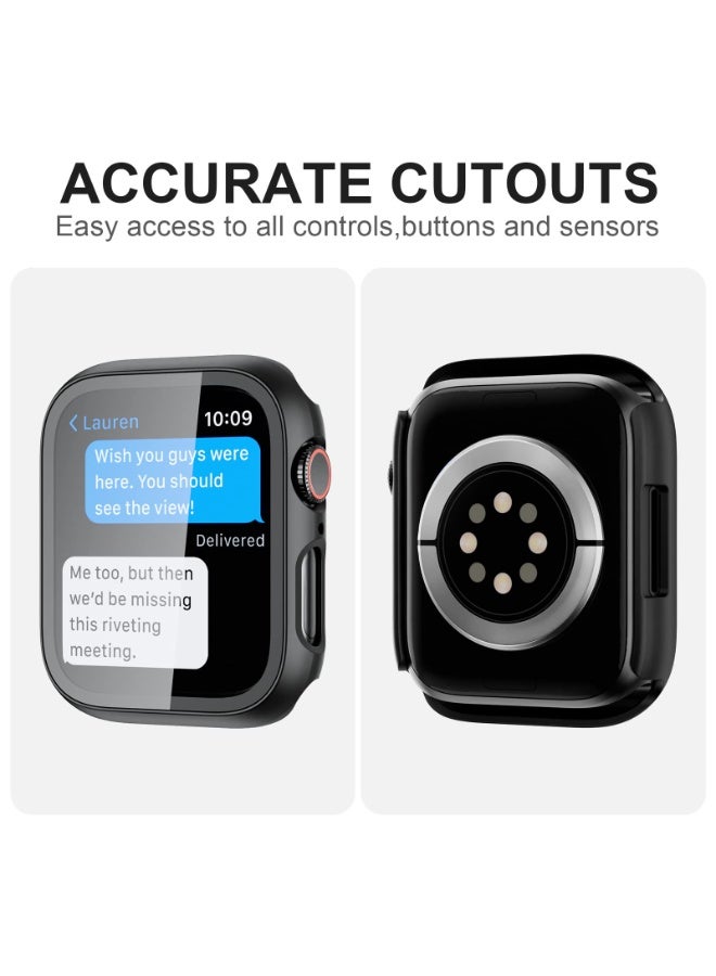 Waterproof Case for Apple Watch SE Series 6/5/4 44mm with Tempered Glass Screen Protector, 360 Full Coverage Protective Cover for iWatch 44mm, Black  - Image 5