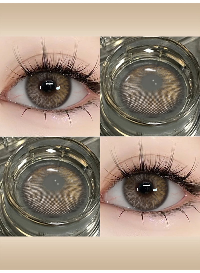 UYAAI Natural Light Brown Lenses Yearly Colored Contact Lenses, Unisex Cosmetic Contact Lenses, Hot Sale Fashion Lenses, 42% Water - Image 1