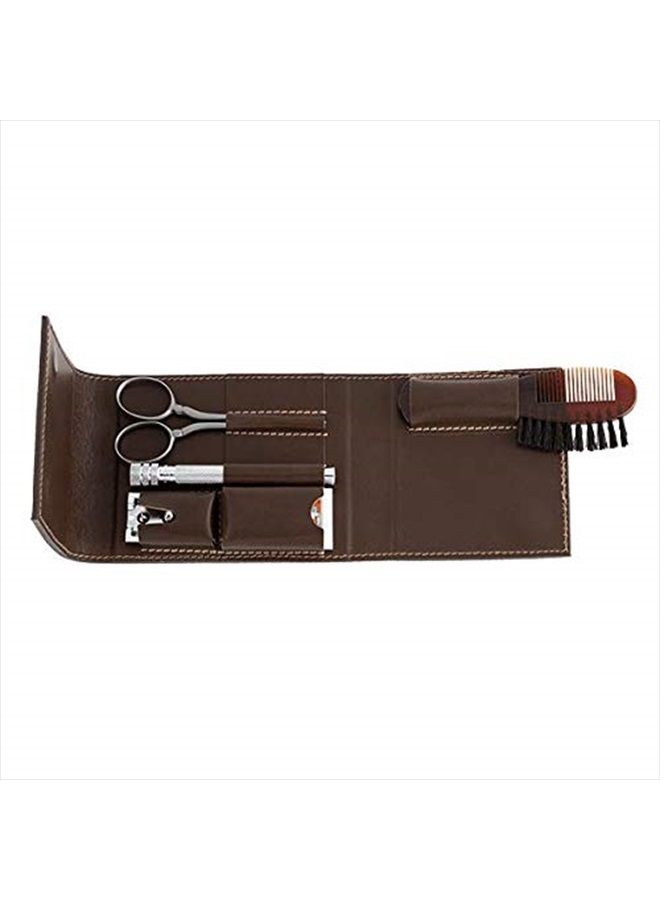 DOVO Shave Ready Dovo Stainless Satin Finished Razor Set, Brown - Image 1