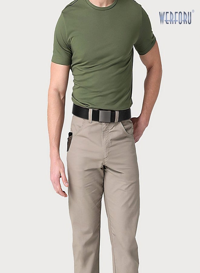 WERFORU Men Tactical Belt Nylon Belt for Men Golf Belt Reversible Belt with Flip-Top Metal Buckle Hiking Rigger Military Work-2-in-1 Belt (26"-32" Waist Adjustable,Black/Coffee) - Image 2