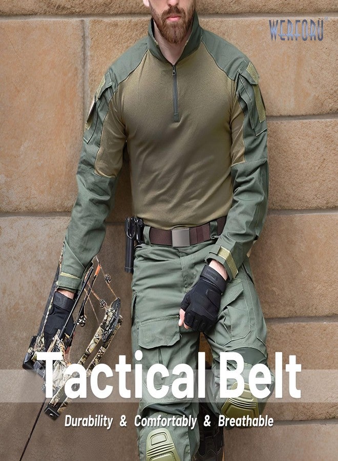 WERFORU Men Tactical Belt Nylon Belt for Men Golf Belt Reversible Belt with Flip-Top Metal Buckle Hiking Rigger Military Work-2-in-1 Belt (26"-32" Waist Adjustable,Black/Coffee) - Image 5